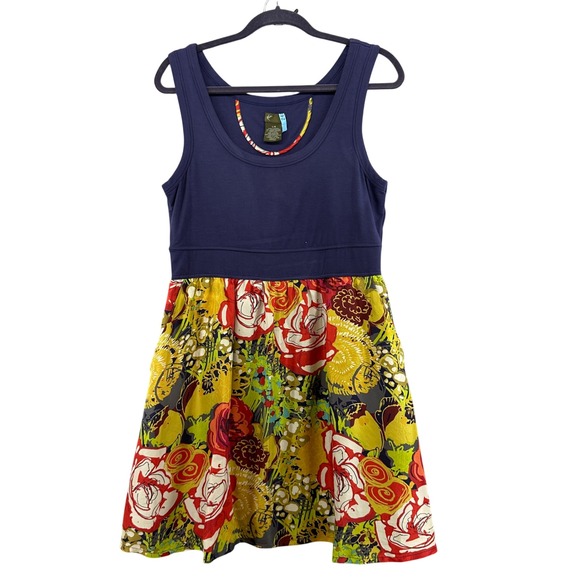 Anthropologie Fei Floral Sleeveless Dress Large 100% Silk Bottom - Picture 1 of 13